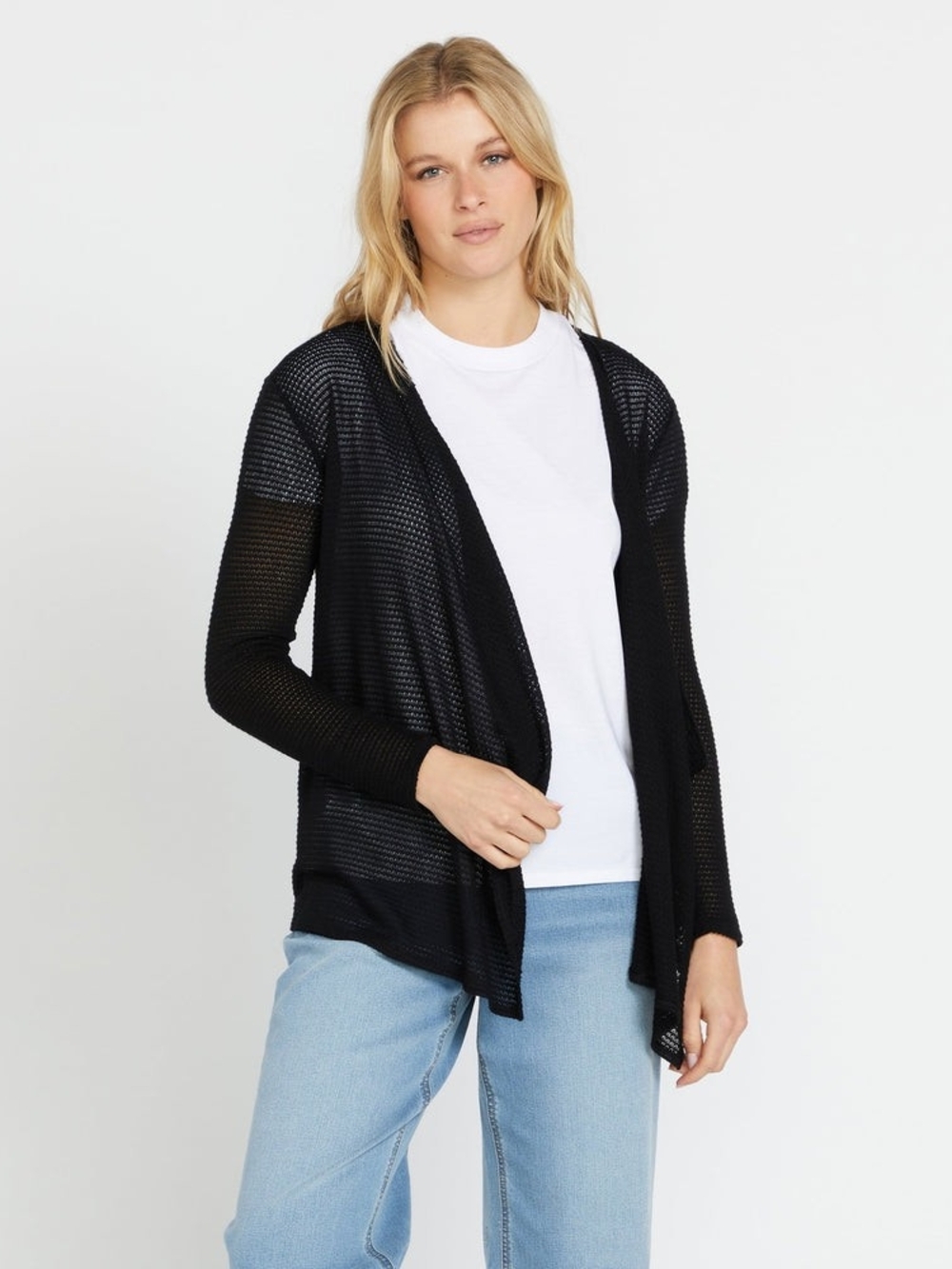 NEW Volcom Women's Go Go Wrap Cardigan Black - size large
